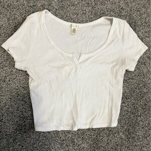 White Crop Top T-Shirt